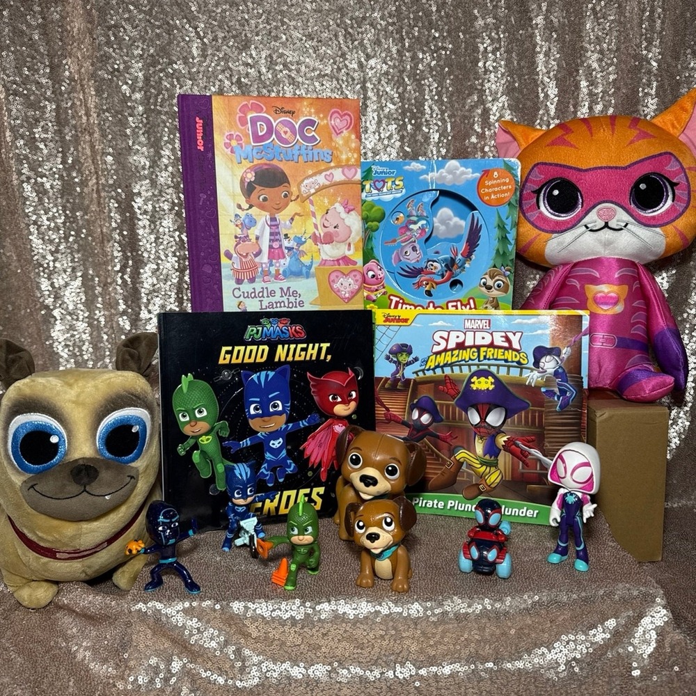 Disney Junior Bundle SuperKitties Ginny Puppy Dog Pals Rolly Spidey PJ Masks